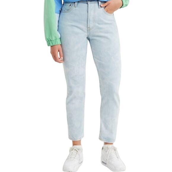 Levi's 501 Skinny Jeans Light Acid Wash Bleach High Rise Stretch Blue 28x28 - Picture 1 of 7